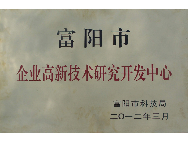2012富阳市企业高新技术研发中心-春江